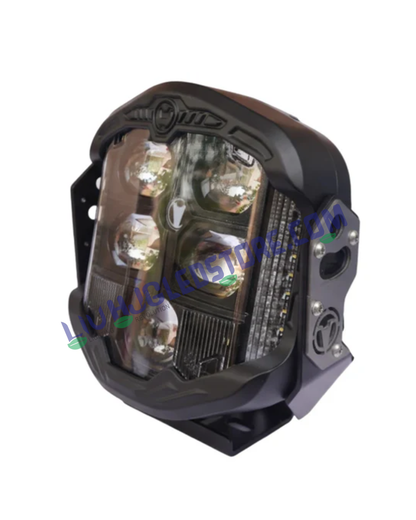 HJG GodsEye 5 Lens 120W 7-Inch LED Headlight | Multi-Mode White/Yellow/Warm/Flash, Red DRL, Projector Beam, Universal Fit for Cars, Bikes, Jeep & SUV (Pack of 1)