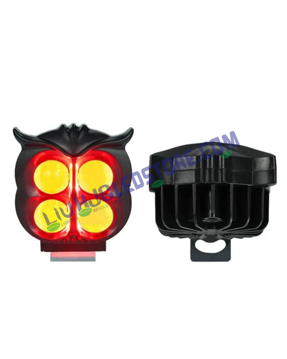 HJG Owl Devil 4 LED Fog Lights Set (Pack of 2) – Mini LED Driving Lamps for Bikes & Cars