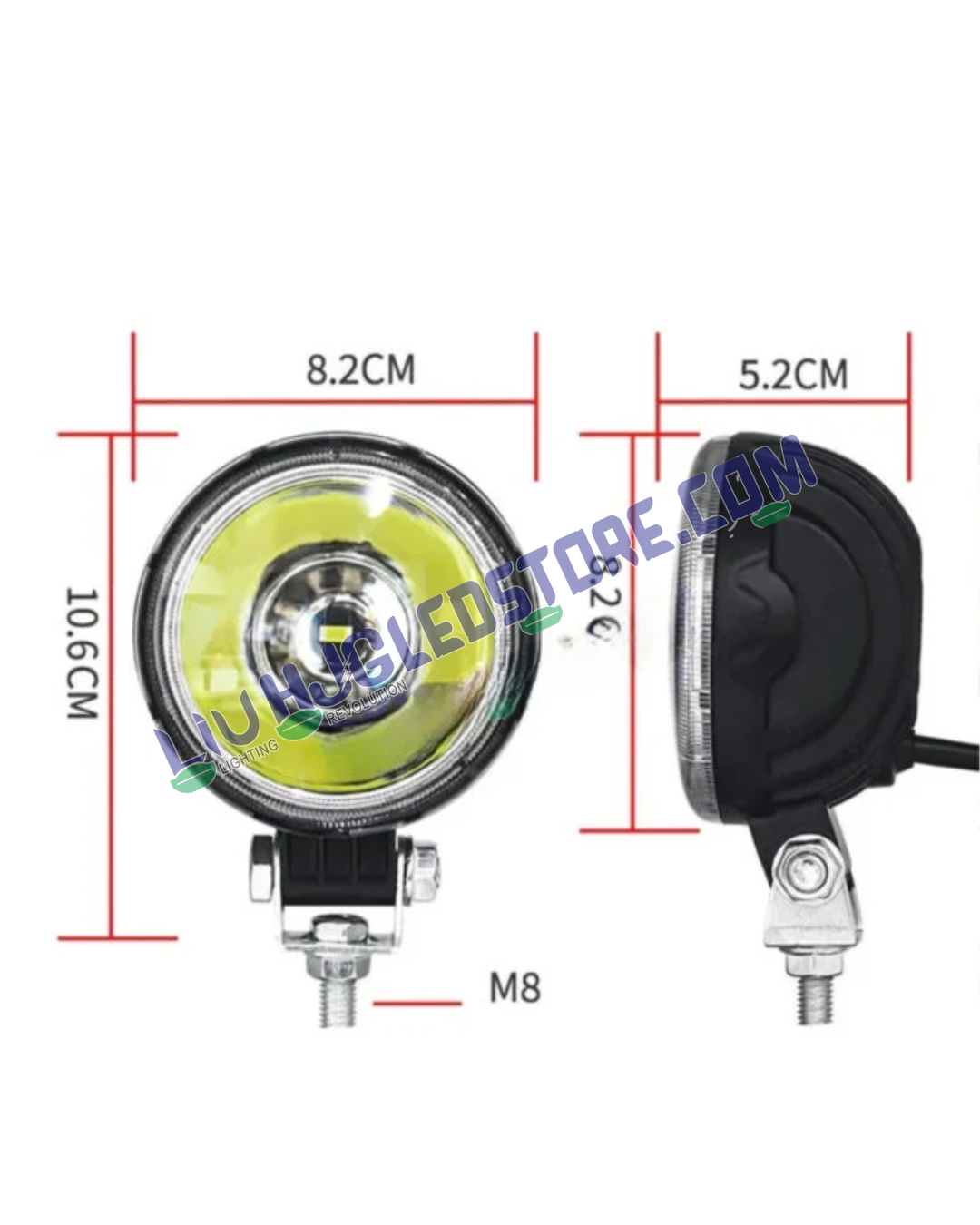HJG W12 Classic 3-Inch Round LED Fog Light – Ultra Wide White Beam High-Intensity Driving Fog Lamp for Cars & Bikes (Universal Fit)