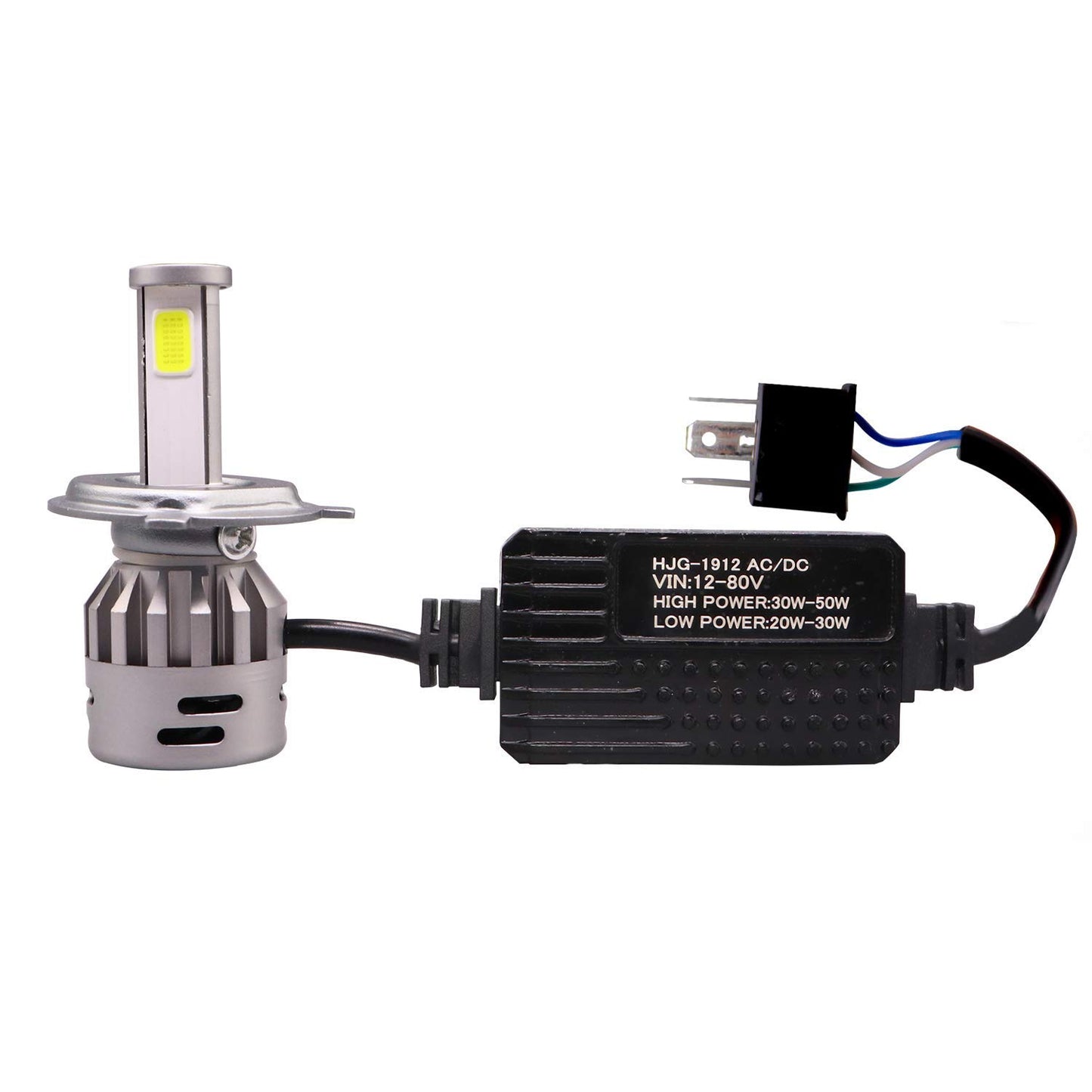 LIU HJG M3 Headlight LED Bulb H4, 30W-50W High Power, AC/DC 12-80V, Control Module With Cooling Fan Heat dissipation Universal For All