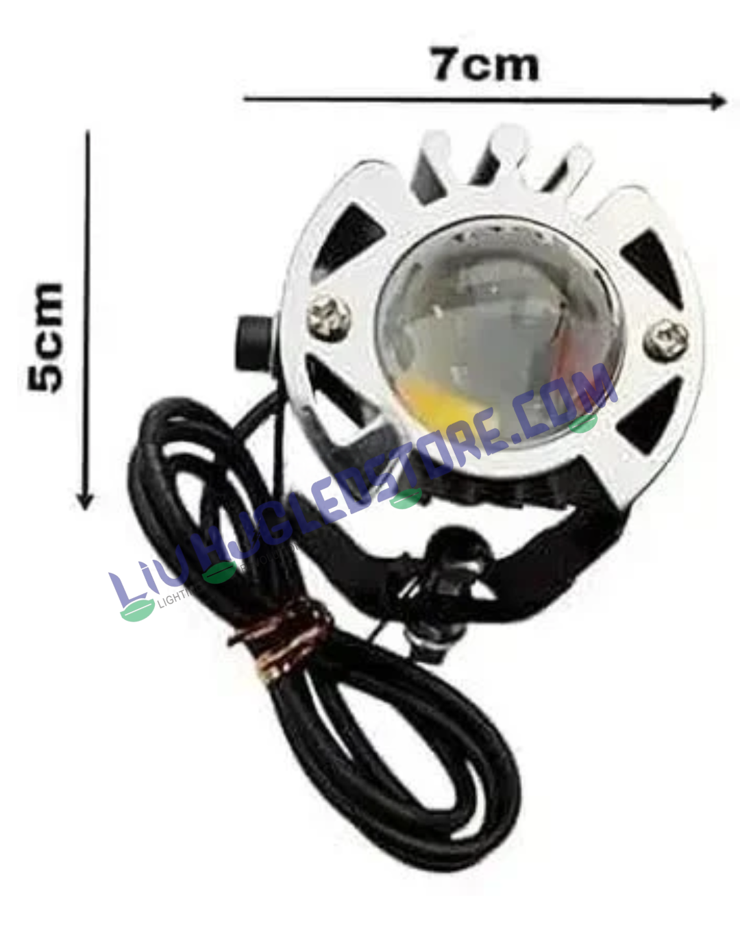 HJG G16 30W Mini LED Fog Light with Red DRL – Dual Color White/Yellow Motorcycle Spotlight (Single Piece)