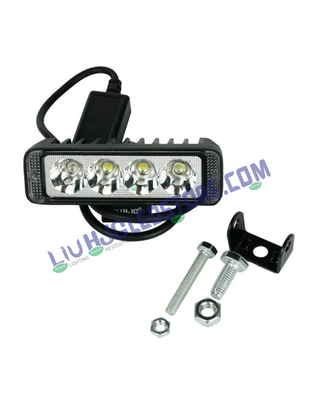 HJG 4 LED Fog Light with Red & Blue Strobe Flash – High Power Aluminum Spotlight for Bikes & Cars (Single Unit)