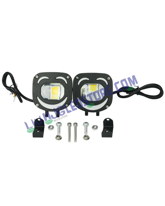 LIU HJG 1190 120W Dual LED Fog Lights with Cooling Fan for Bikes, Cars, SUVs and Trucks (Set of 2)