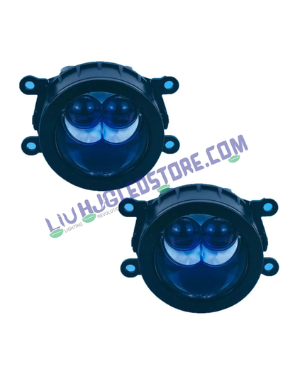 HJG 3-Inch Bi-LED Projector Fog Lights 140W (H8/H9/H11/H16) with Laser Spot & Wide Beam, Red DRL and White/Yellow/Warm White Modes