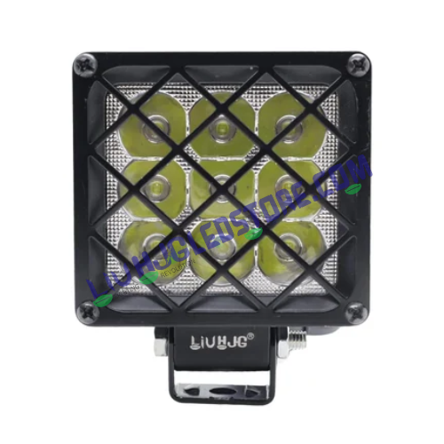 HJG 9 LED Square Grille Fog Lights 60W with Flash Mode – Universal for Bikes & Cars (Set of 2)