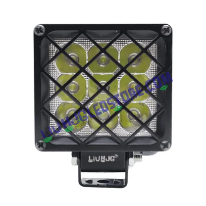 HJG 9 LED Square Grille Fog Lights 60W with Flash Mode – Universal for Bikes & Cars (Set of 2)