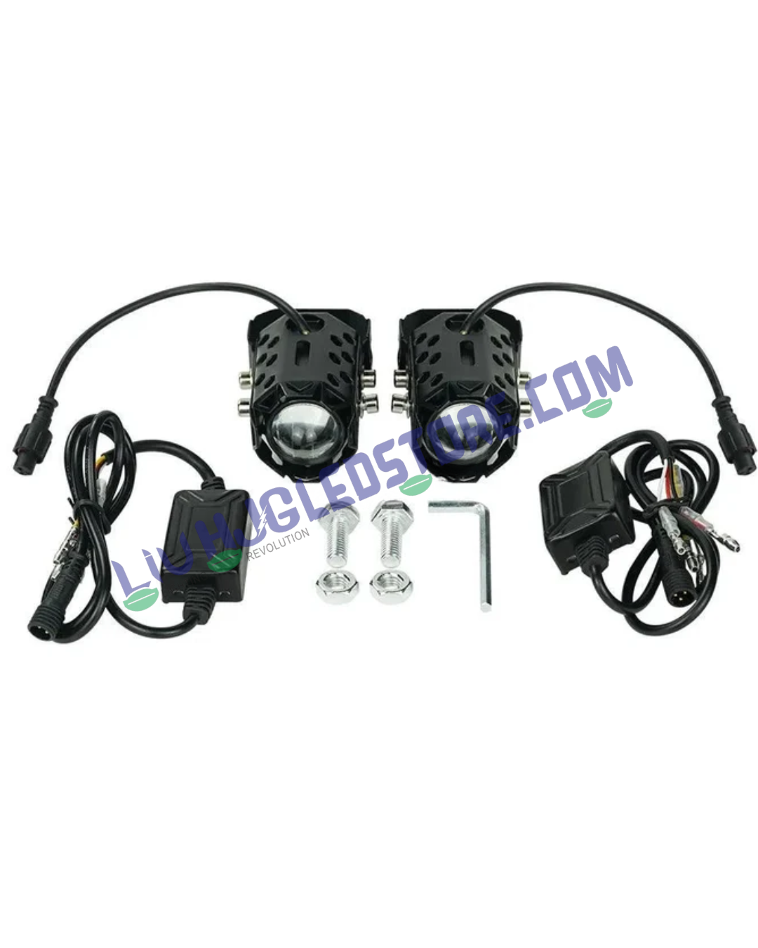 HJG Dual Mini 60W LED Fog Lights (Set of 2) – Auxiliary Driving Lights for Bikes & Cars