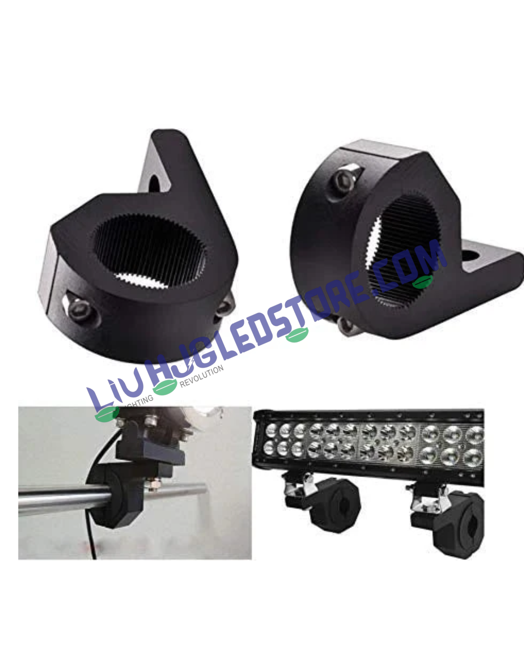 HJG Universal Aluminum Fog Light Mounting Clamps for Leg Guard – Durable Clamp Set for Bikes & Vehicles (Pack of 2)