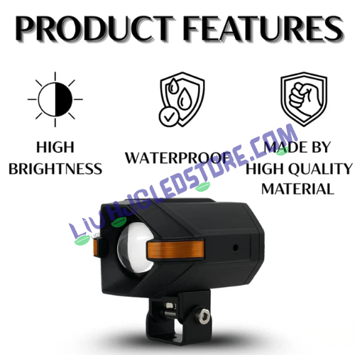 HJG NightBreaker P97 100W Dual Projector Fog Lights | Set of 2 | 50W Each | 15000 Lumens | White, Yellow | Red DRL and Amber Hazard | 9V-32V DC