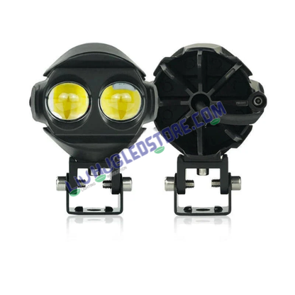 HJG Alien 2 Lens 120W Bi LED Projector Fog Lights with Tricolor White Yellow Warm White, Hi Low Beam and Flash Mode for Cars and Bikes (Pack of 2)