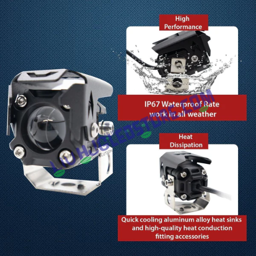 HJG 120W Dual Color LED Projector Fog Light Set for Motorcycles & Electric Cars – High/Low Beam, 12–80V DC (2 x 60W)