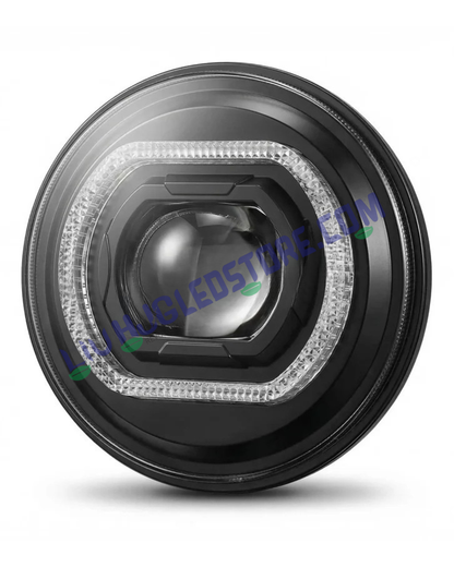 HJG C-316 7-Inch 90W CREE LED Projector Headlight | App-Controlled RGB Halo DRL | Bluetooth | Amber Switchback | Royal Enfield, Thar, Jeep and Gypsy