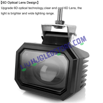 HJG 4-Inch Cube Pod LED Fog Lights | 120W Set of 2 | 60W Each | 12000 Lumens | Dual Colour 3000K and 6500K | IP68 Waterproof | 9V-32V DC