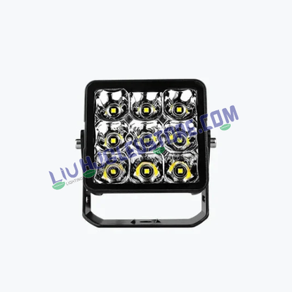 HJG 70W 9 LED Bezel Less Square Fog Light | Projector White Driving Light with Power Adapter for Cars, Bikes (Single Piece)
