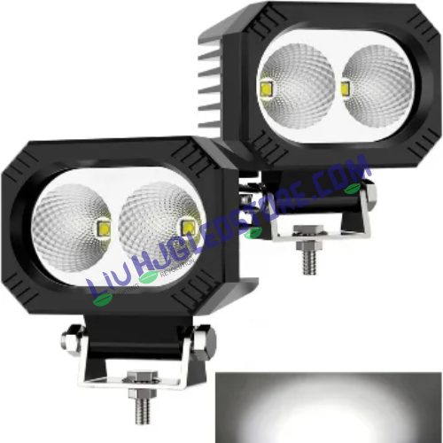 HJG 4-Inch Dual CREE LED Fog Lights | 100W Set of 2 | 20000 Lumens | Wide Flood Beam | 9V-32V DC | for Bikes and Cars