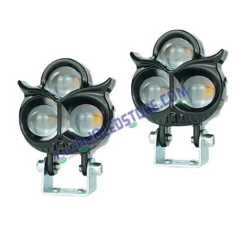 HJG Owl 3 LED Fog Lights – Mini High-Intensity Driving Lamps for Bikes & Cars (Set of 2)