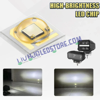 HJG W26 Bezelless Blade 120W Fog Lights | CREE LED Square Edge Ultra Wide Beam for Bikes, Cars (Set of 2)