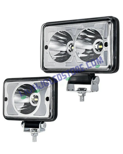 HJG W11 4x5 Inch Classic Square LED Fog Light – Dual Color (White/Yellow) with White & Amber DRL, Ultra Wide Beam for Cars & Bikes