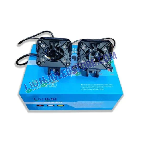 HJG P68 120W LED Fog Lights with Laser Spot Beam – 5-Color High/Low Beam for Bikes, Cars, Thar & Jeep (Set of 2)