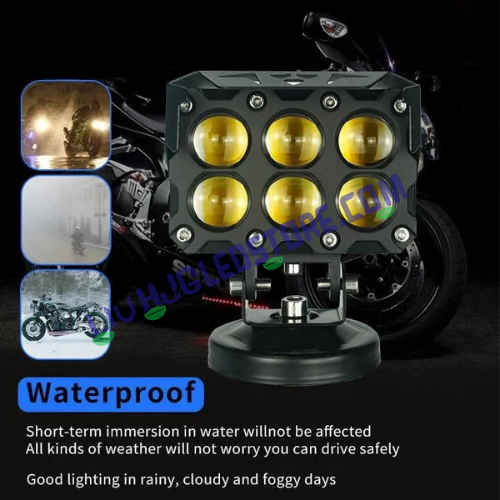 HJG Original Future Eyes 6 Lens 180W Mega Drive Fog Lights for Bike/Car/Thar/Jeep (Cool White, 90W Each) – Pack of 2