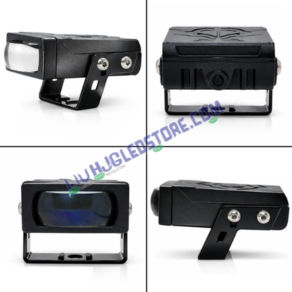 HJG HS92 80W Slim Lens LED Fog Lights – Dual Color (White/Yellow) with Hi/Lo Beam & Red DRL for Cars & Bikes (Set of 2)