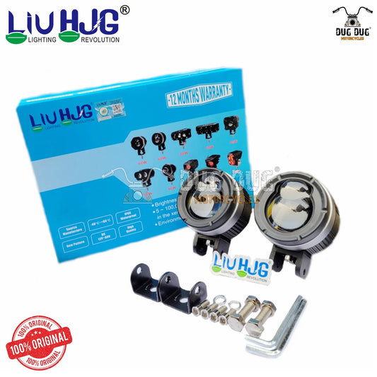 LIU HJG 124 Fog Lights 120W | Ultra-Bright Motorcycle LED Fog Lights | Dual Color Yellow & White Beam | Waterproof Off-Road Auxiliary Lights