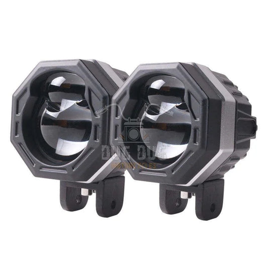 LIU HJG 125 Fog Lights 120W | Ultra-Bright Motorcycle LED Fog Lights | Dual Color Yellow & White Beam | Waterproof Off-Road Auxiliary Lights