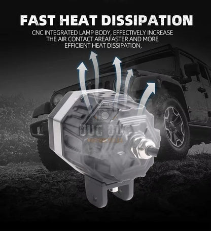LIU HJG 125 Fog Lights 120W | Ultra-Bright Motorcycle LED Fog Lights | Dual Color Yellow & White Beam | Waterproof Off-Road Auxiliary Lights