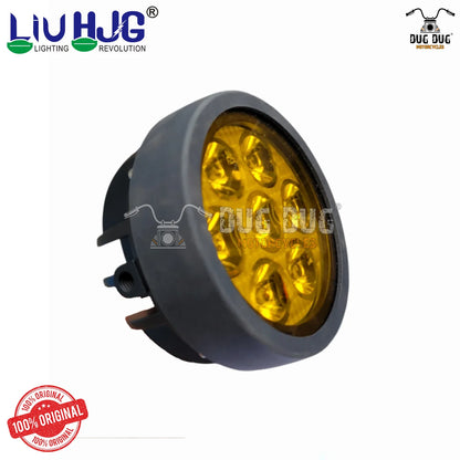 LIU HJG Fog Lights 140W | 7 LED Dual Beam Motorcycle LED Fog Lights with Yellow Cover | Super Bright Waterproof Auxiliary Lights