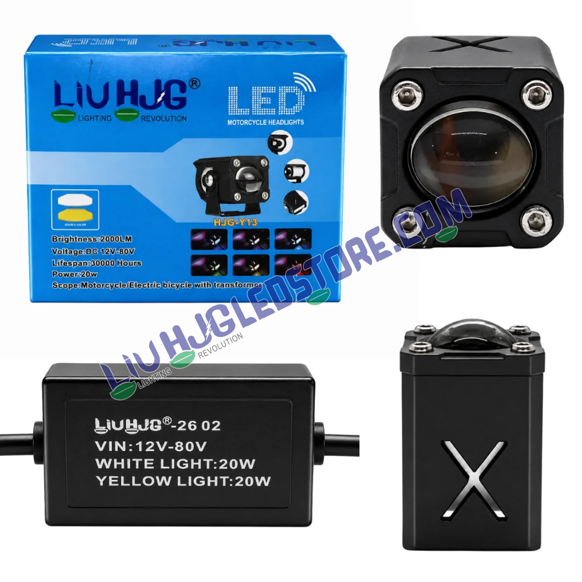 LIU HJG 20W Tiny Laser Cannon LED Fog Light with single lens and white, yellow and RGB lighting modes