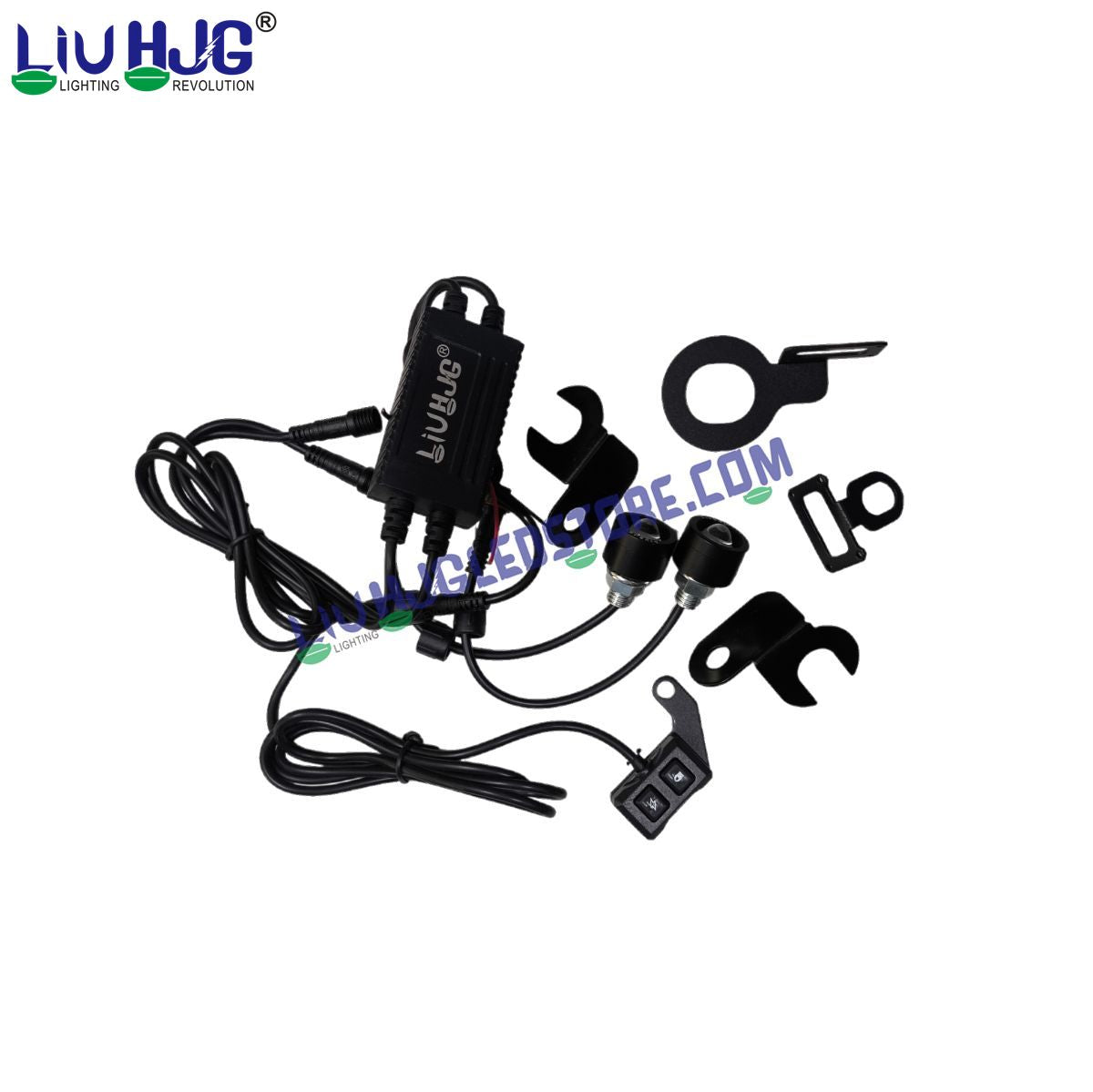 LIU HJG Strobe Light J-W23 2pc Strobe Flashing Light with Switch for All Motorcycles