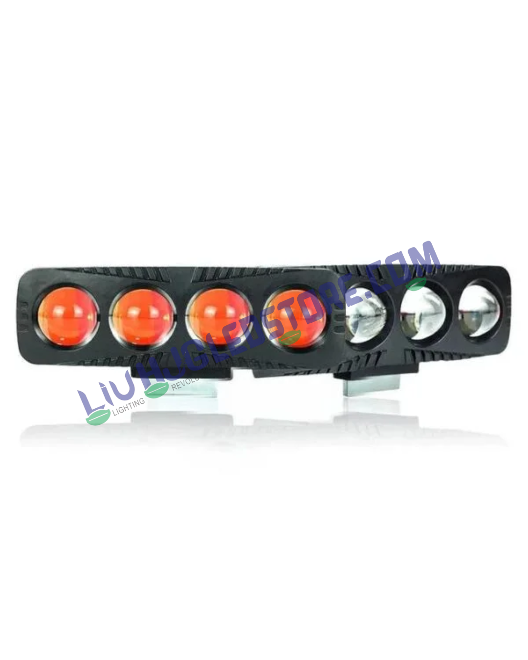 HJG 4 Lens LED Projector Fog Lights 80W with Red Devil DRL – Dual Color White/Yellow Beam for Cars & Bikes (Set of 2)