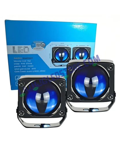 HJG Mini Laser Cannon 80W Projector Fog Lights with 300m Laser Beam – White/Yellow Dual Mode for Cars & Bikes (Set of 2)