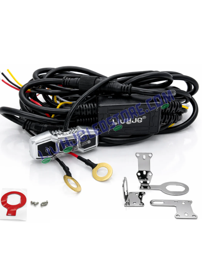 HJG 3-Pin Wireless Heavy-Duty Copper Wiring Harness Kit with Remote Control, Metal Switch, Couplers & Canbus – Dual-Color 3-Wire Setup