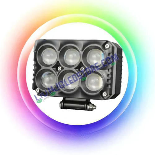 HJG M Series 6x6 RGB DRL Projector Fog Light 30W with White and Yellow Modes for Cars and Bikes (Single Piece)