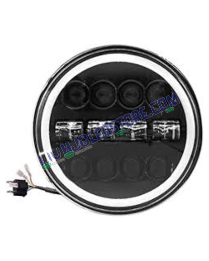 HJG 7-Inch 12 LED Full Ring Headlight Assembly for Royal Enfield Classic (All Models)