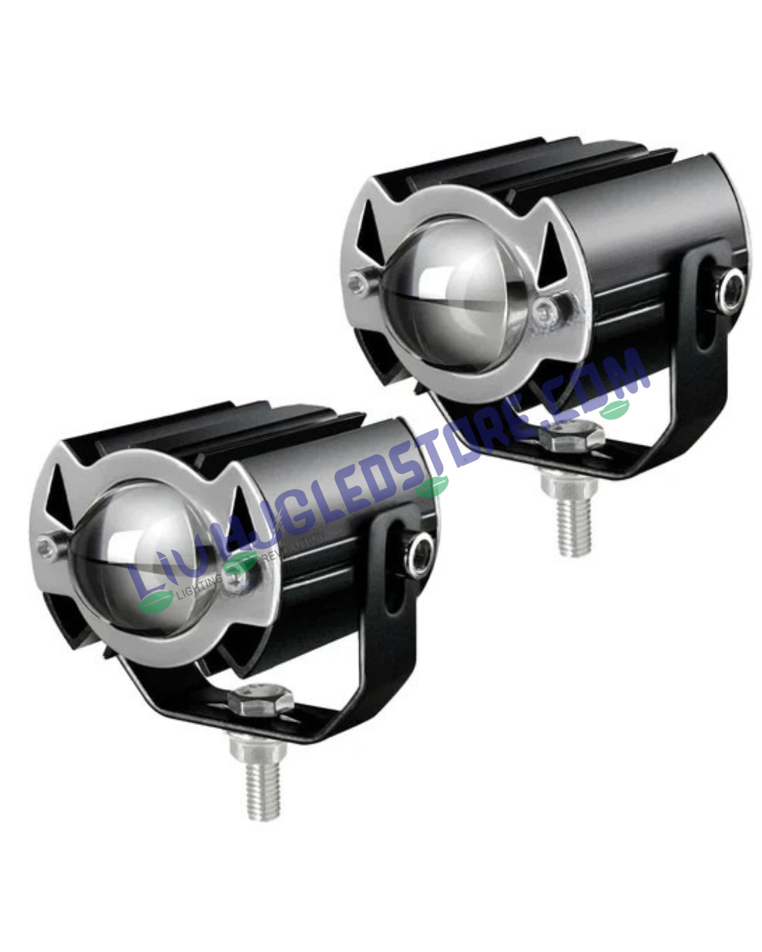 HJG G15 30W Mini Driving Spotlights with Red DRL – Dual Color White/Yellow High-Low Beam, 7500LM LED Fog Lights (Pack of 2)