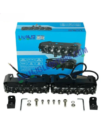 HJG Future Eyes 5 Lens 150W LED Fog Lights – Mega Drive Cool White Auxiliary Lights for Bike/Car/Thar/Jeep (Pack of 2)