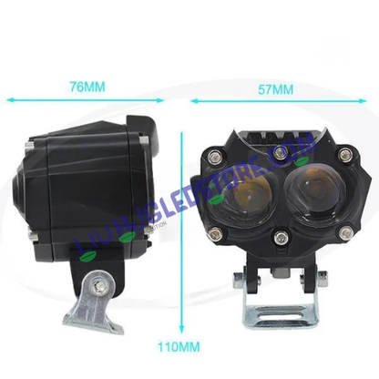HJG Owl 40W LED Fog Light (New Model) – Multi-Color Output (White/Yellow/Warm White) for Bike, Car, Thar & Jeep (Single Unit)
