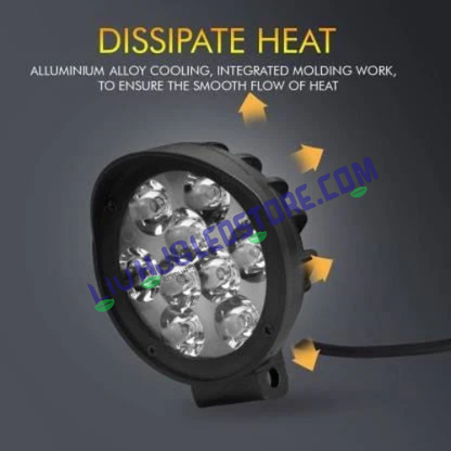HJG 9 LED Cap Fog Lights for Bikes & Cars – 27W High-Intensity White Beam with Switch (Set of 2)