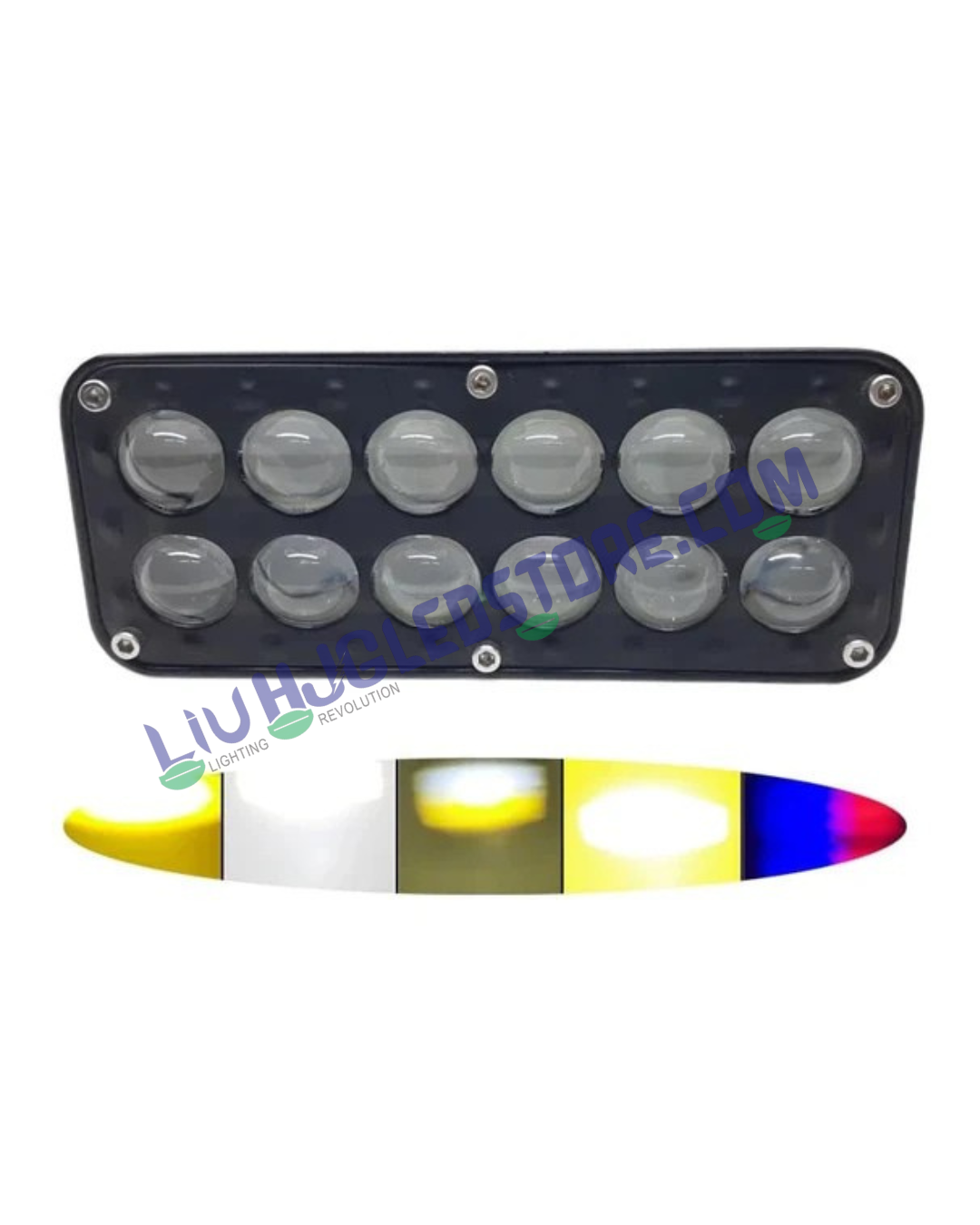 HJG 12 LED Multi-Mode Fog Light with Red & Blue Flash DRL – Dual Color (White, Yellow) with 5 Lighting Modes
