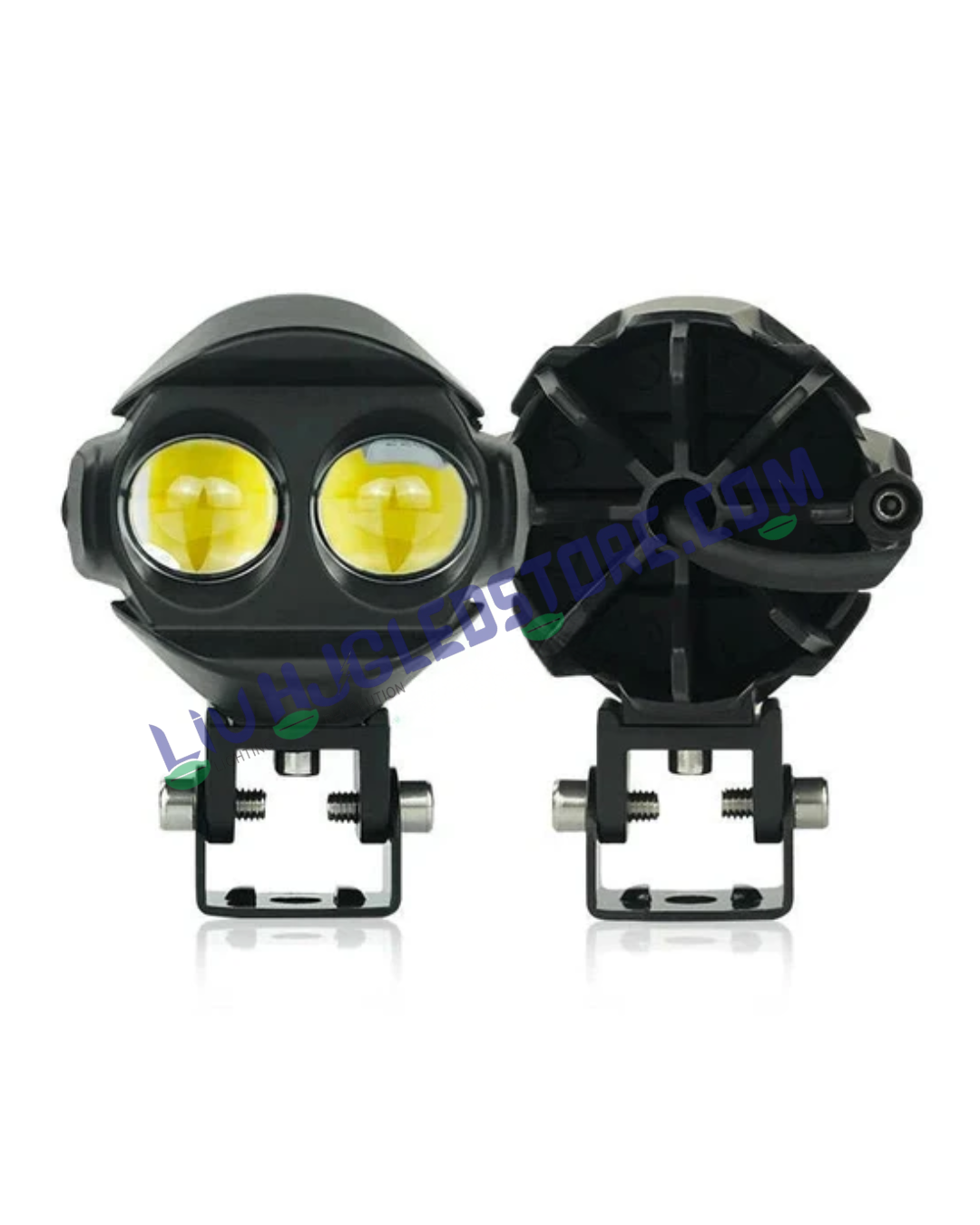 HJG Alien Dual-Lens Projector Fog Lights 120W with White/Yellow/Warm White Modes, Ultra Wide Beam LED Driving Lights – Universal Fit (Pack of 2)