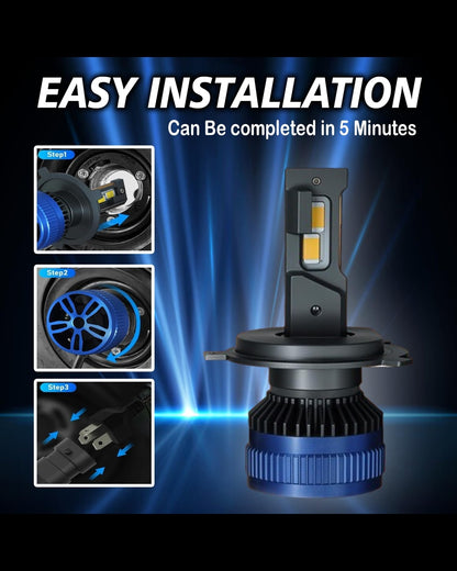 HJG 240W LED Headlight Bulbs H8/H9/H11/H16 – 2 Pieces (120W Each) Super Bright White Beam for Cars, SUVs & Motorcycles